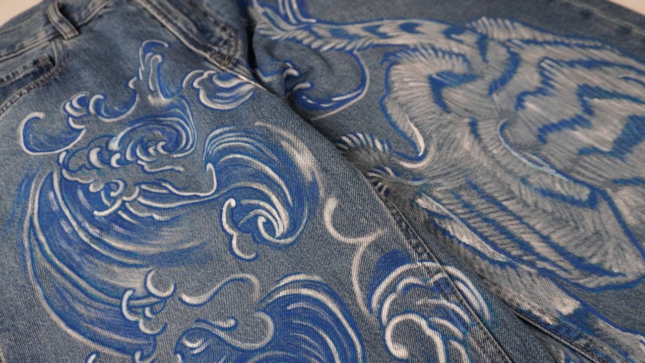 Custom jeans in japanese style