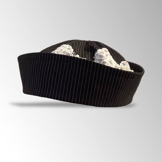 Sailor Hat With Lace and Beadwork