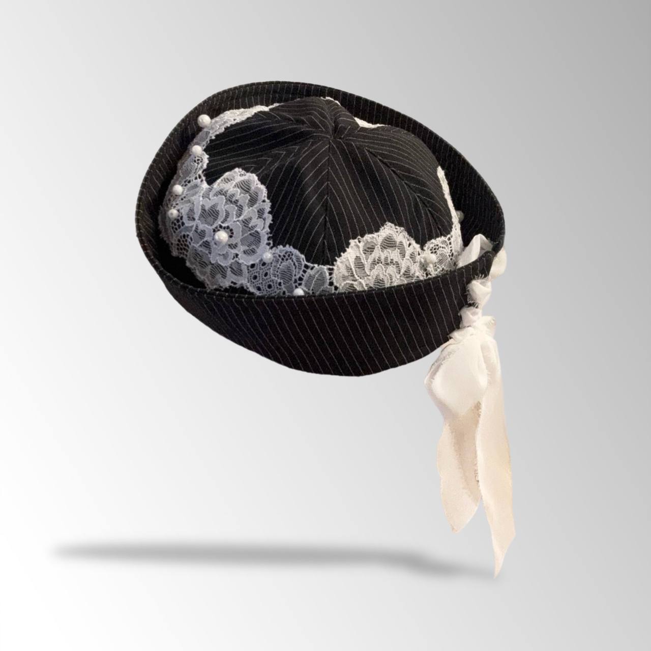Sailor Hat With Lace and Beadwork
