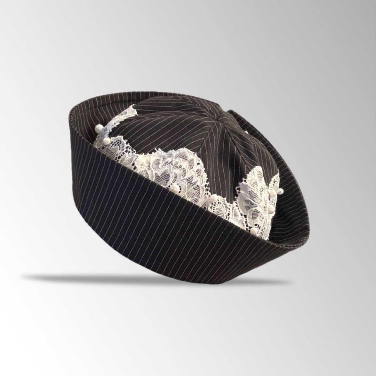 Sailor Hat With Lace and Beadwork