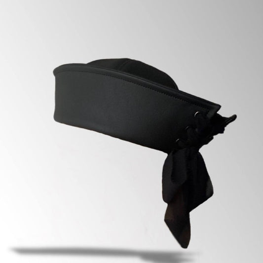 Handmade Eco Leather Fabric Sailor Hat With Ribbon